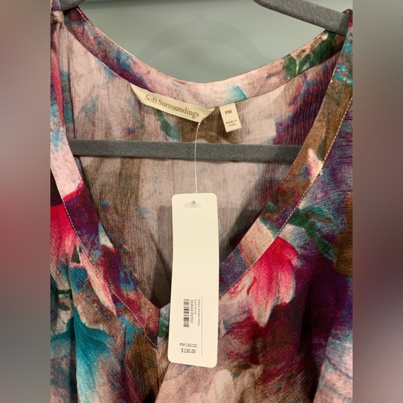 NWT, Soft Surroundings, Italian Dreams Tiered Maxi Dress. Size Medium Petite. - Picture 5 of 10